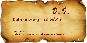 Debreczeny István névjegykártya