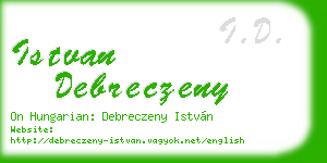 istvan debreczeny business card