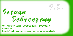 istvan debreczeny business card